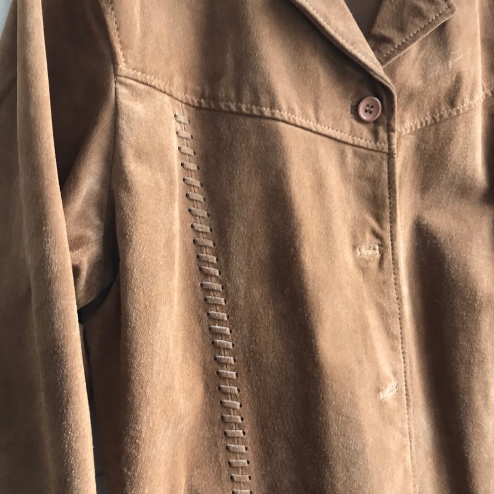 Butterscotch color soft suede jacket Western style